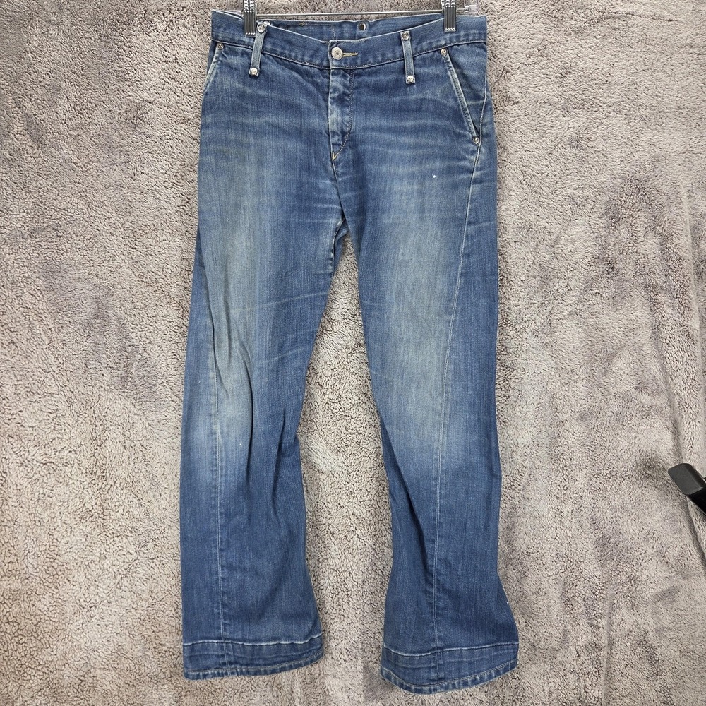 Vintage Levis Engineered Jeans Mens Blue Twisted Medium Wash Zip Fly Fits 30x30
